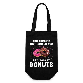 Donuts Love Design - Geschenkbeutel für Flaschen - Schwarz - Vorne