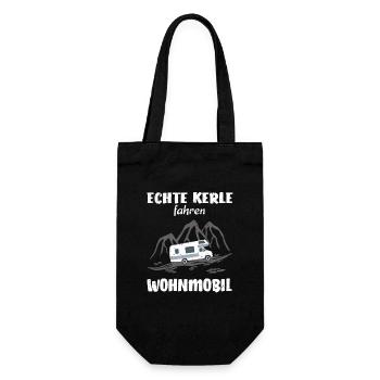 Wohnmobil Lustig Mann Kerl - Geschenkbeutel für Flaschen - Schwarz - Vorne