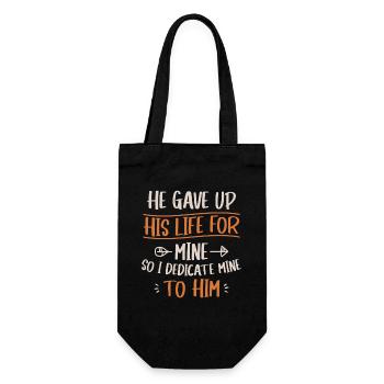 He gave his life for my faith to God - Gift Bag for Bottles - black - Front