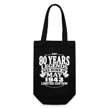 80 Jahre alt - Legenden werden im Mai 1943 geboren - Geschenkbeutel für Flaschen - Schwarz - Vorne