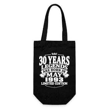 95 years old - legends are born in mai 1993 - Gift Bag for Bottles - black - Front