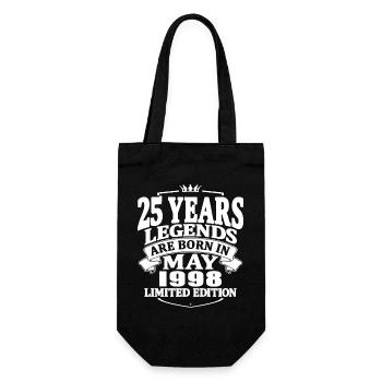 25 years old - legends are born in mai 1998 - Gift Bag for Bottles - black - Front
