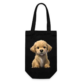 Hundebesitzer Golden Retriever Hundewelpe Hunde - Geschenkbeutel für Flaschen - Schwarz - Vorne