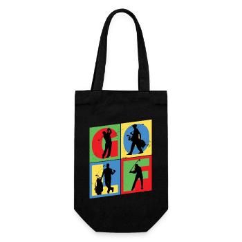 Golf Golf Golfer Sport Hobby Club Vintage - Gift Bag for Bottles - black - Front