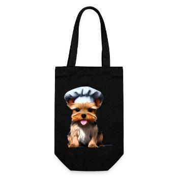 Yorkshire Terrier Puppy Cuisine Restaurateur Chien - Sac à bouteille - noir - Devant