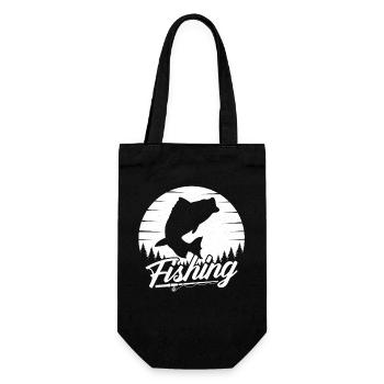 Anglers | Fishermen | Fishing Motif - Gift Bag for Bottles - black - Front