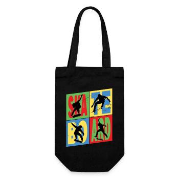 Skateboarding Skate Skater Skateboard Sk8 Vintage - Geschenkbeutel für Flaschen - Schwarz - Vorne
