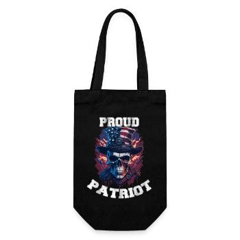 Stolzer Patriot amerikanischer Totenkopf mit Gewehren, 4. Juli - Geschenkbeutel für Flaschen - Schwarz - Vorne