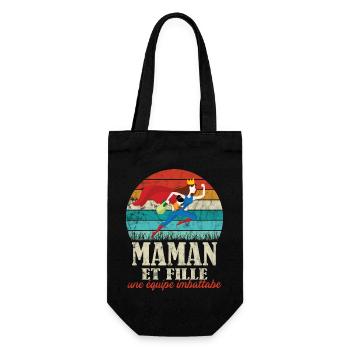 Équipe Maman Fille Humour Super Maman Femme - Sac à bouteille - noir - Devant