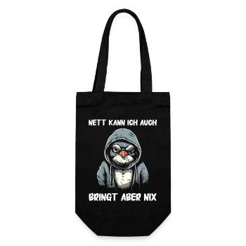 Pinguin Zwergpinguine Kaiserpinguin - Geschenkbeutel für Flaschen - Schwarz - Vorne