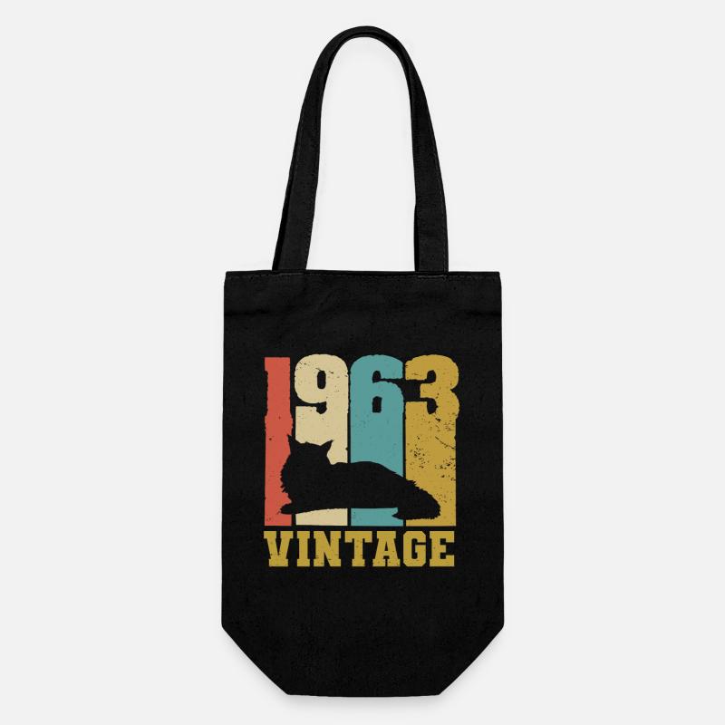 1963 Vintage Cat Maine Coon - Sac à bouteille - noir