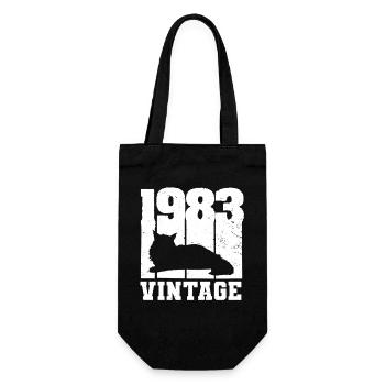 1983 Vintage Cat Maine Coon White - Sac à bouteille - noir - Devant