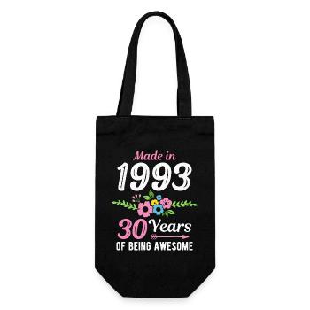 Fabriqué en 1993 Floral 30e anniversaire - Sac à bouteille - noir - Devant