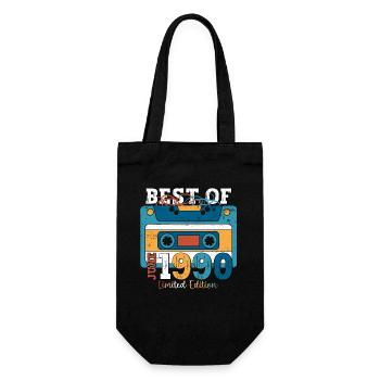 33rd Birthday Man Cassette June Vintage 1990 - Gift Bag for Bottles - black - Front