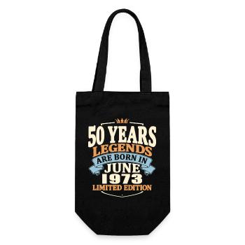 legends are born in june 1973 - 50 years old - Gift Bag for Bottles - black - Front