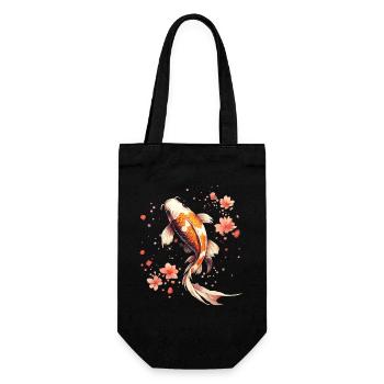 koi fish japanese carp pond fish koi - Gift Bag for Bottles - black - Front