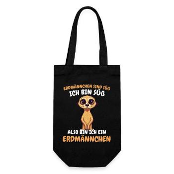 Erdmännchen Scharrtier Tier - Geschenkbeutel für Flaschen - Schwarz - Vorne