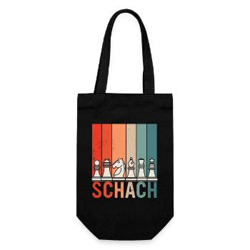Schach Schachspieler Schachfigur - Geschenkbeutel für Flaschen - Schwarz - Vorne