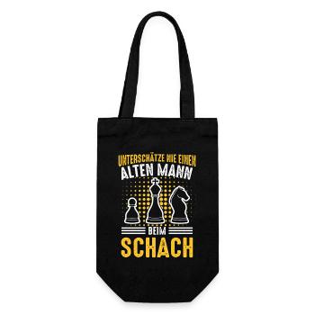 Schach Schachspieler Schachfigur - Geschenkbeutel für Flaschen - Schwarz - Vorne