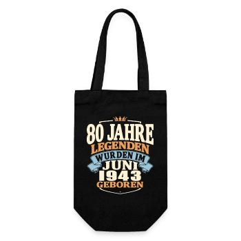 Legenden wurden im Juni 1943 geboren 80 Jahre alt - Geschenkbeutel für Flaschen - Schwarz - Vorne