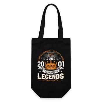 22nd Birthday Man June Vintage 2001 Legendary - Gift Bag for Bottles - black - Front