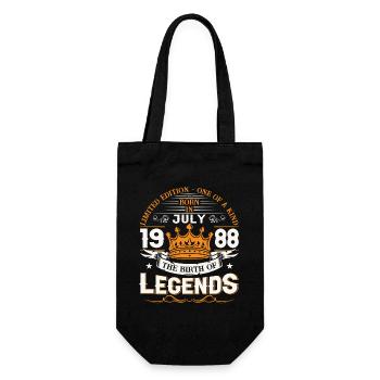 35th Birthday Man July Vintage 1988 Legendary - Gift Bag for Bottles - black - Front
