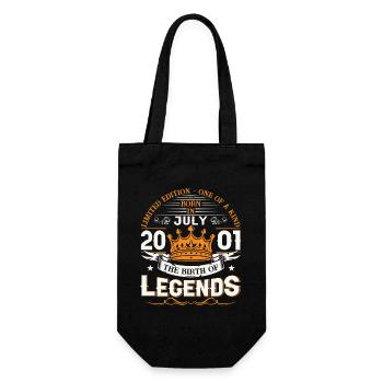 22nd Birthday Man July Vintage 2001 Legendary - Gift Bag for Bottles - black - Front