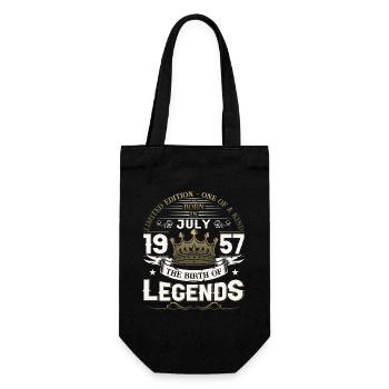 66. Geburtstag Mann Juli Jahrgang 1957 Legendary - Geschenkbeutel für Flaschen - Schwarz - Vorne