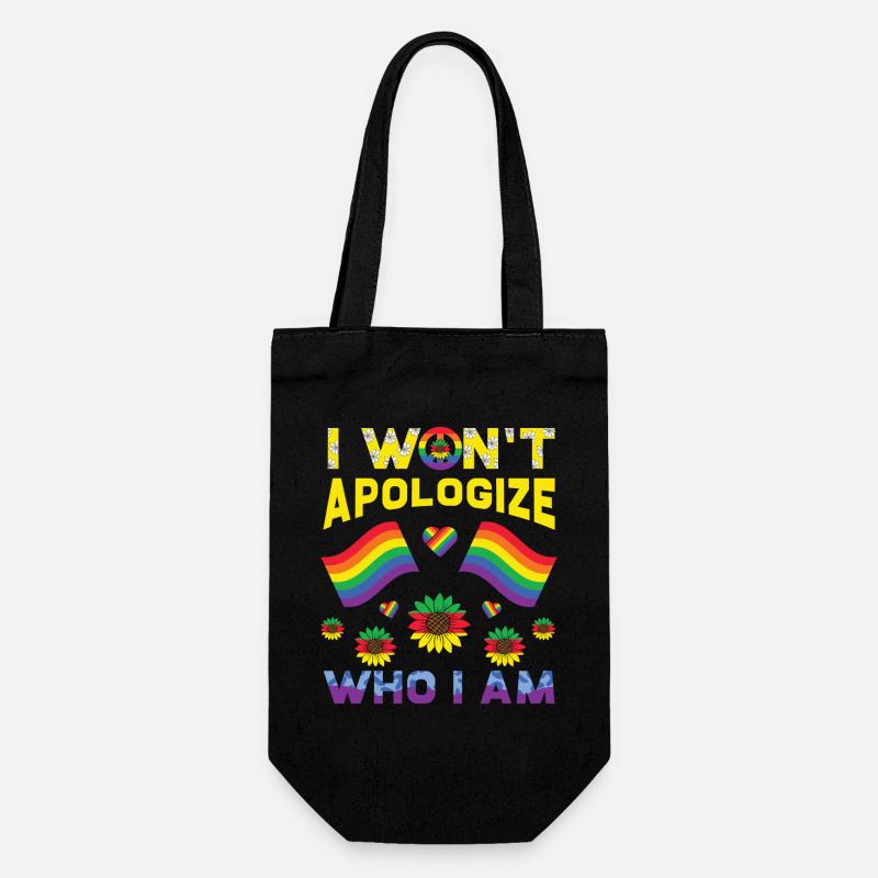 LGBT, Regenbogen, Stolz - Geschenkbeutel für Flaschen - Schwarz