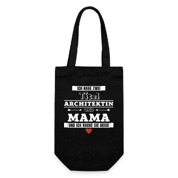 Ich habe zwei Titel Architektin und Mama - Geschenkbeutel für Flaschen - Schwarz - Vorne