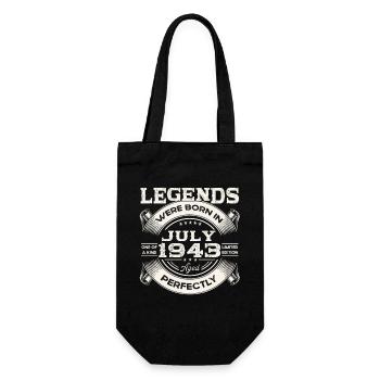 80. Geburtstag Mann legendär Juli Jahrgang 1943 - Geschenkbeutel für Flaschen - Schwarz - Vorne