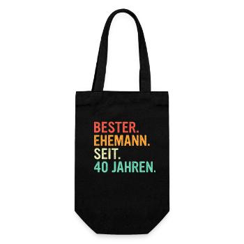 40 Hochzeitstag Geschenk Ehejahre - Geschenkbeutel für Flaschen - Schwarz - Vorne