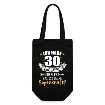30 Hochzeitstag Geschenk Ehejahre - Geschenkbeutel für Flaschen - Schwarz - Vorne