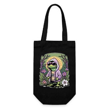 Rapper frog - Gift Bag for Bottles - black - Front