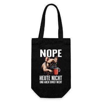 Französische Bulldogge Frenchie Hund - Geschenkbeutel für Flaschen - Schwarz - Vorne