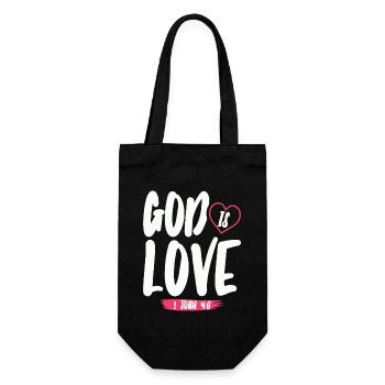 Dieu est Amour Chrétien Bible Verset Foi - Sac à bouteille - noir - Devant