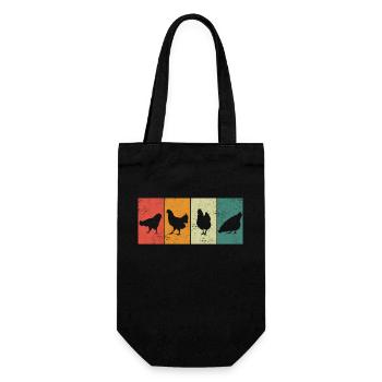 Chicken Chickens Farmer Farmer Farm Rooster - Gift Bag for Bottles - black - Front