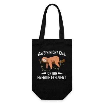 Faultier Faultiere Tier Schlafen Faul - Geschenkbeutel für Flaschen - Schwarz - Vorne