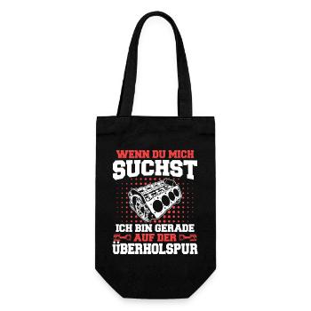 V8 Motor Acht Zylinder Hubraum Motor Tuning Tuner - Geschenkbeutel für Flaschen - Schwarz - Vorne