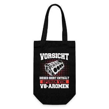 V8 Motor Acht Zylinder Hubraum Motor Tuning Tuner - Geschenkbeutel für Flaschen - Schwarz - Vorne