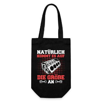 V8 Motor Acht Zylinder Hubraum Motor Tuning Tuner - Geschenkbeutel für Flaschen - Schwarz - Vorne