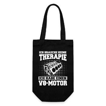 V8 Motor Acht Zylinder Hubraum Motor Tuning Tuner - Geschenkbeutel für Flaschen - Schwarz - Vorne