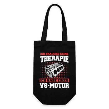 V8 Motor Acht Zylinder Hubraum Motor Tuning Tuner - Geschenkbeutel für Flaschen - Schwarz - Vorne