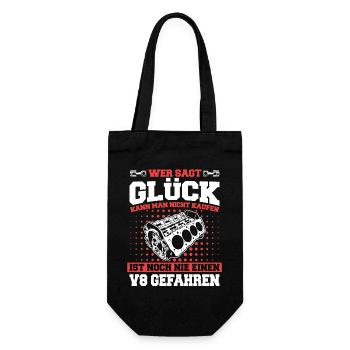 V8 Motor Acht Zylinder Hubraum Motor Tuning Tuner - Geschenkbeutel für Flaschen - Schwarz - Vorne