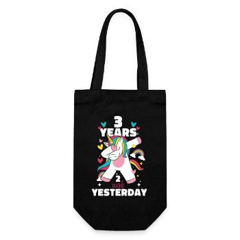 Cadeau 3 ans anniversaire garçon ou fille - Sac à bouteille - noir - Devant