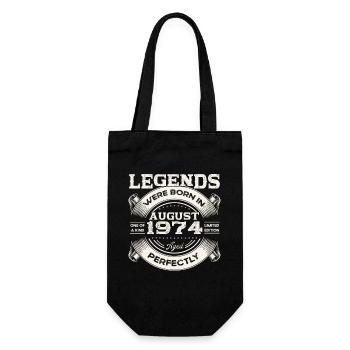 49th Birthday Man Original August Vintage 1974 - Gift Bag for Bottles - black - Front