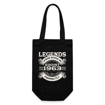 60th Birthday Men's Legend August Born 1963 - Gift Bag for Bottles - black - Front