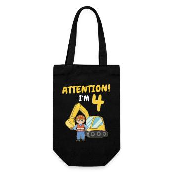 Cadeau 4 ans anniversaire garçon ou fille - Sac à bouteille - noir - Devant
