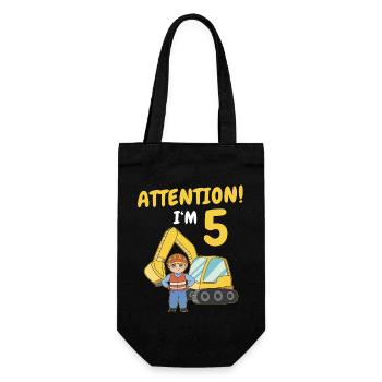 Cadeau 5 ans anniversaire garçon ou fille - Sac à bouteille - noir - Devant