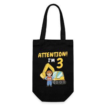 Cadeau 3 ans anniversaire garçon ou fille - Sac à bouteille - noir - Devant